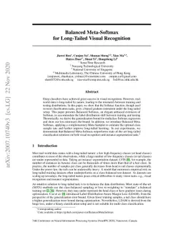 Balanced Meta-Softmax for Long-Tailed Visual Recognition