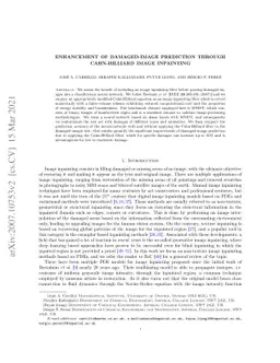 Enhancement of damaged-image prediction through Cahn-Hilliard Image
  Inpainting