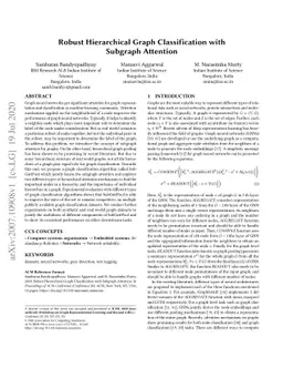 Robust Hierarchical Graph Classification with Subgraph Attention