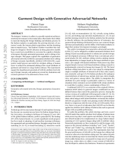 Garment Design with Generative Adversarial Networks