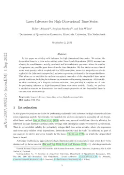 Lasso Inference for High-Dimensional Time Series