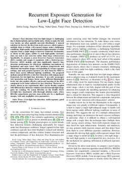 Recurrent Exposure Generation for Low-Light Face Detection