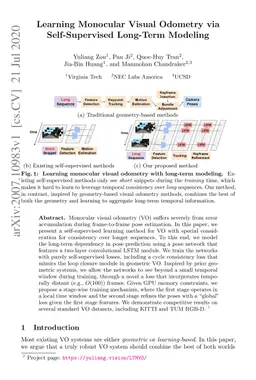Learning Monocular Visual Odometry via Self-Supervised Long-Term
  Modeling