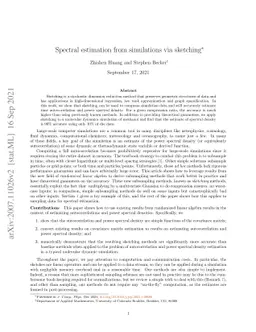 Spectral estimation from simulations via sketching