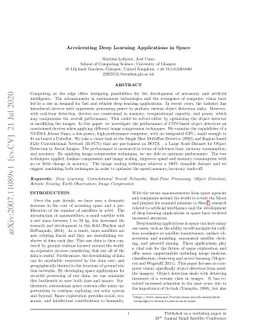 Accelerating Deep Learning Applications in Space