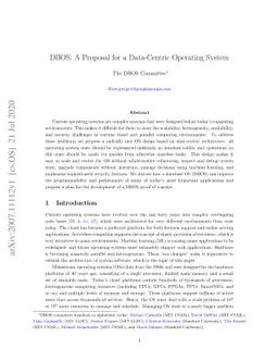 DBOS: A Proposal for a Data-Centric Operating System