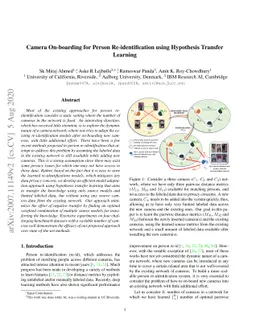 Camera On-boarding for Person Re-identification using Hypothesis
  Transfer Learning