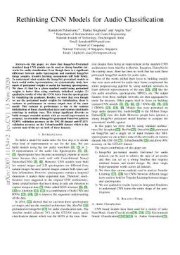 Rethinking CNN Models for Audio Classification