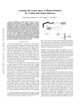 Learning the Latent Space of Robot Dynamics for Cutting Interaction
  Inference