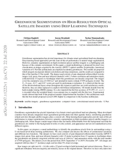 Greenhouse Segmentation on High-Resolution Optical Satellite Imagery
  using Deep Learning Techniques