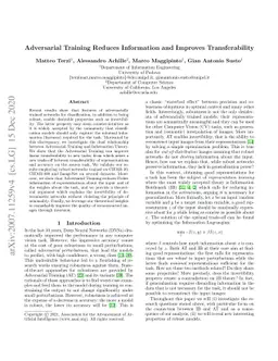 Adversarial Training Reduces Information and Improves Transferability