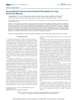 Sensor-Based Continuous Hand Gesture Recognition by Long Short-Term
  Memory