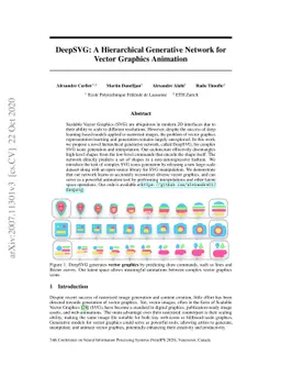 DeepSVG: A Hierarchical Generative Network for Vector Graphics Animation