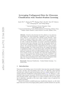 Leveraging Undiagnosed Data for Glaucoma Classification with
  Teacher-Student Learning
