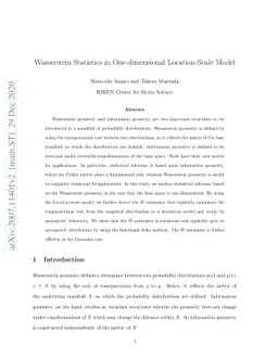 Wasserstein Statistics in One-dimensional Location-Scale Model