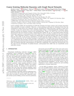 Coarse Graining Molecular Dynamics with Graph Neural Networks
