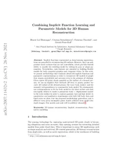 Combining Implicit Function Learning and Parametric Models for 3D Human
  Reconstruction