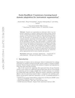 Endo-Sim2Real: Consistency learning-based domain adaptation for
  instrument segmentation