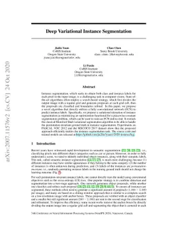 Deep Variational Instance Segmentation