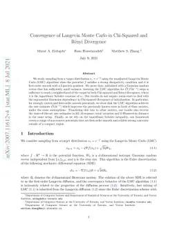 Convergence of Langevin Monte Carlo in Chi-Squared and Renyi Divergence