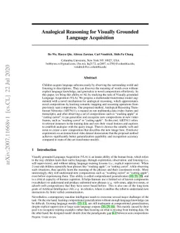 Analogical Reasoning for Visually Grounded Language Acquisition