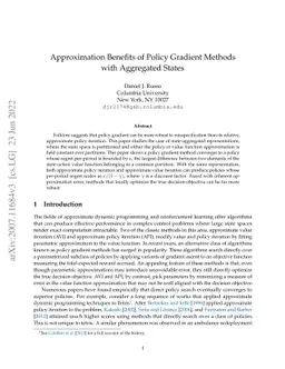 Approximation Benefits of Policy Gradient Methods with Aggregated States
