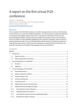 A report on the first virtual PLDI conference