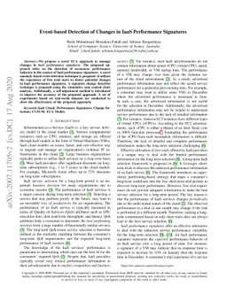 Event-based Detection of Changes in IaaS Performance Signatures