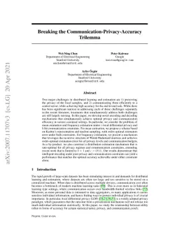 Breaking the Communication-Privacy-Accuracy Trilemma