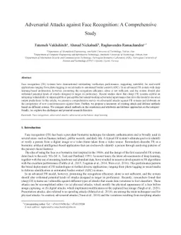Adversarial Attacks against Face Recognition: A Comprehensive Study
