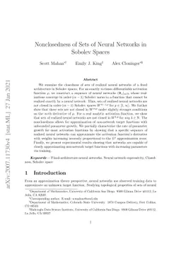 Nonclosedness of Sets of Neural Networks in Sobolev Spaces