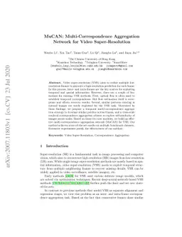 MuCAN: Multi-Correspondence Aggregation Network for Video
  Super-Resolution