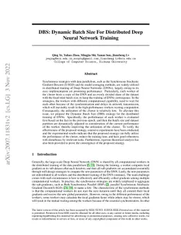 DBS: Dynamic Batch Size For Distributed Deep Neural Network Training