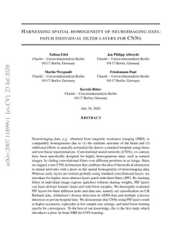 Harnessing spatial homogeneity of neuroimaging data: patch individual
  filter layers for CNNs