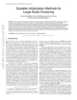 Scalable Initialization Methods for Large-Scale Clustering
