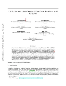 CAD-Deform: Deformable Fitting of CAD Models to 3D Scans