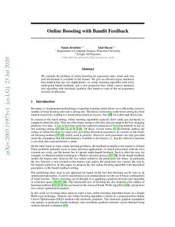 Online Boosting with Bandit Feedback