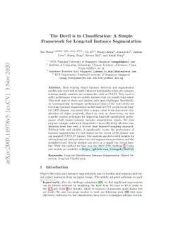 The Devil is in Classification: A Simple Framework for Long-tail Object
  Detection and Instance Segmentation