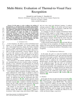 Multi-Metric Evaluation of Thermal-to-Visual Face Recognition