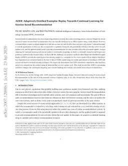 ADER: Adaptively Distilled Exemplar Replay Towards Continual Learning
  for Session-based Recommendation