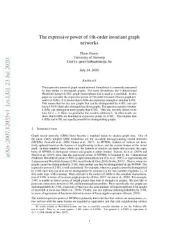 The expressive power of kth-order invariant graph networks