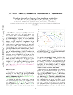 PP-YOLO: An Effective and Efficient Implementation of Object Detector