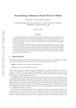 Formalizing Nakamoto-Style Proof of Stake