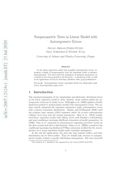 Nonparametric Tests in Linear Model with Autoregressive Errors