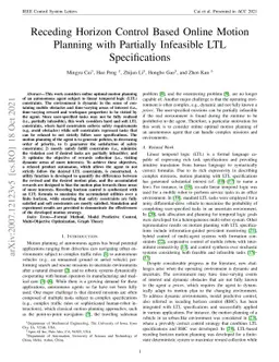 Receding Horizon Control Based Online Motion Planning with Partially
  Infeasible LTL Specifications