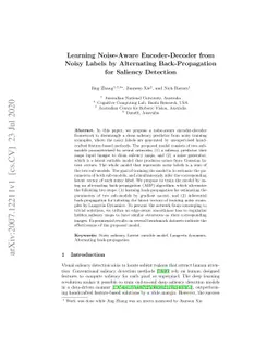 Learning Noise-Aware Encoder-Decoder from Noisy Labels by Alternating
  Back-Propagation for Saliency Detection