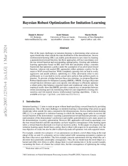 Bayesian Robust Optimization for Imitation Learning