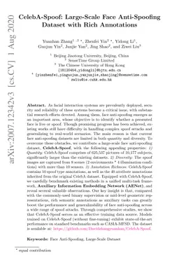 CelebA-Spoof: Large-Scale Face Anti-Spoofing Dataset with Rich
  Annotations