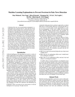 Machine Learning Explanations to Prevent Overtrust in Fake News
  Detection