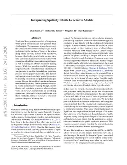 Interpreting Spatially Infinite Generative Models